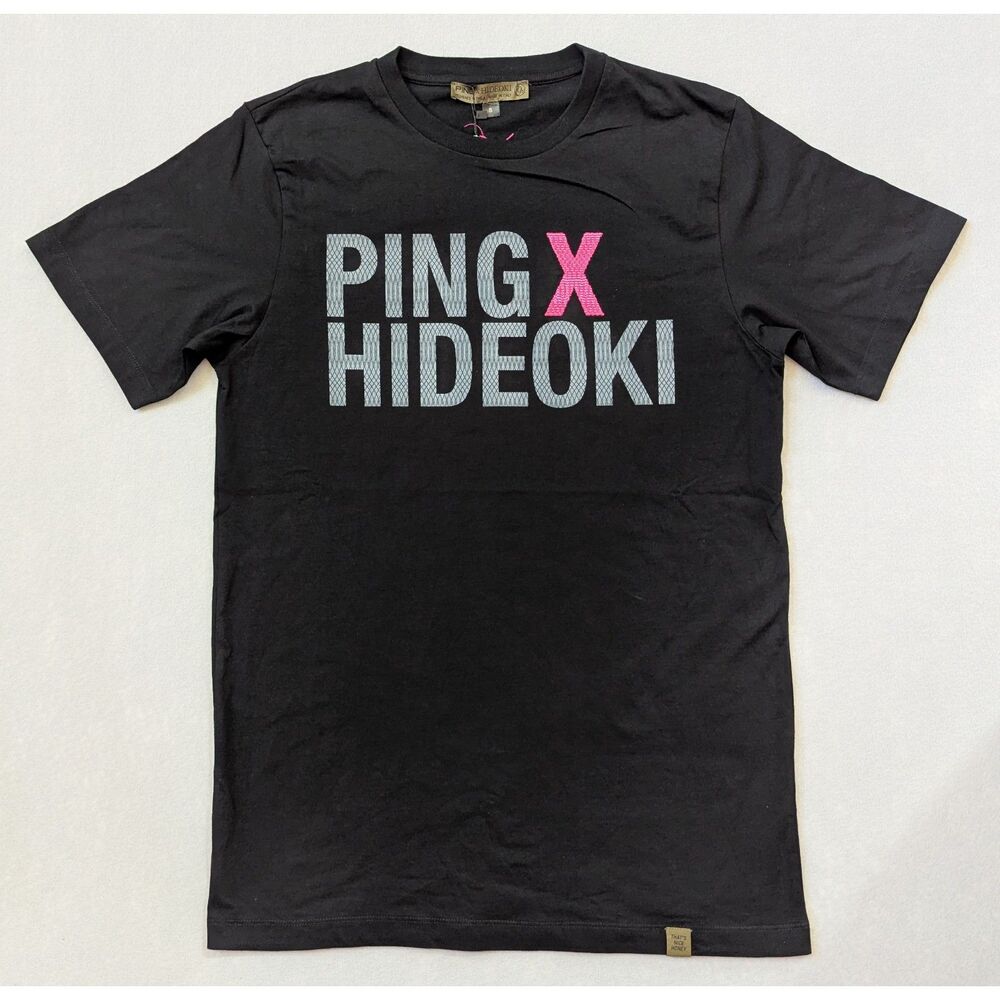 NWT PING x HIDEOKI "Love Golf" Signature T-Shirt Black/Pink Size S